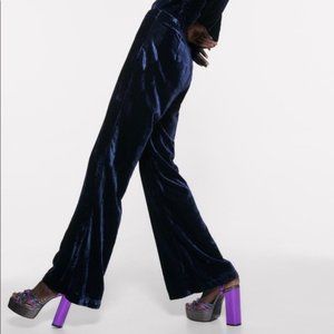Zara blue velvet trousers